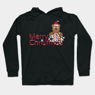 Merry Christmas with Cute Cartoon Bear Hoodie